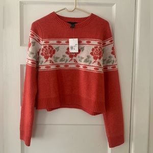 Forever21 Rose Print Sweater